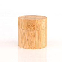 Custom 2oz 60ml luxury bamboo cosmetic cream glass container jar with bamboo wooden lid